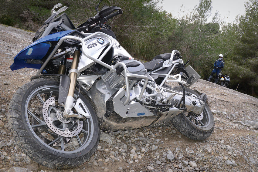 Centre stand protection plate silver