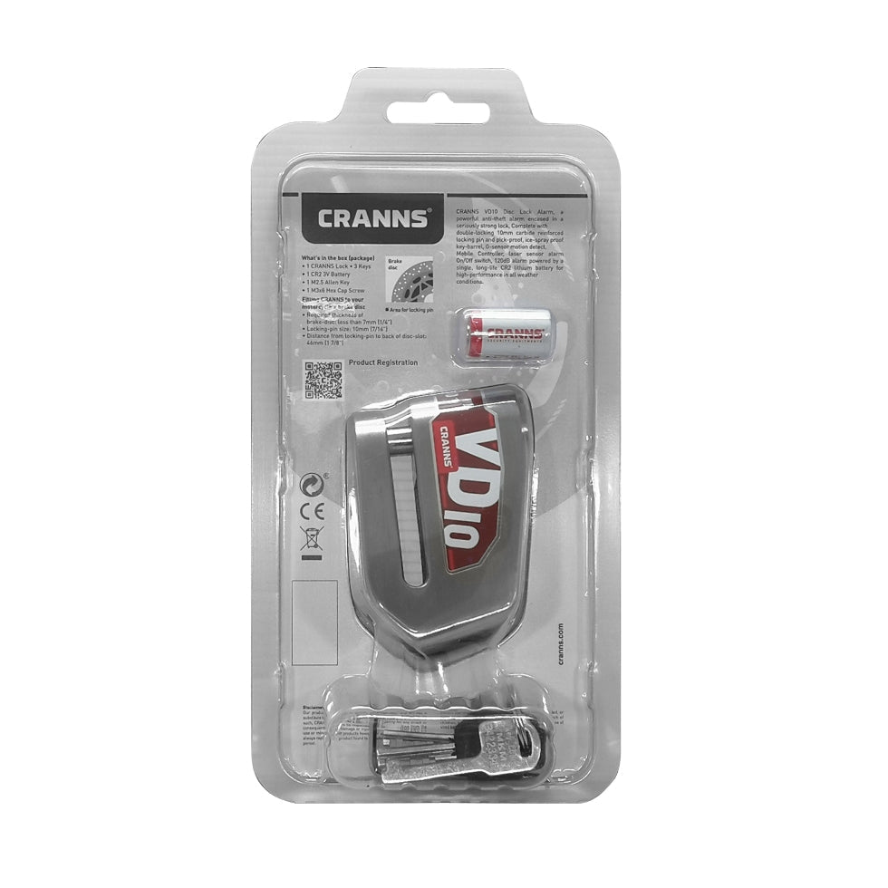 CRANNS VD10 Steel Ultra Strong Disc Lock with Alarm and Bluetooth