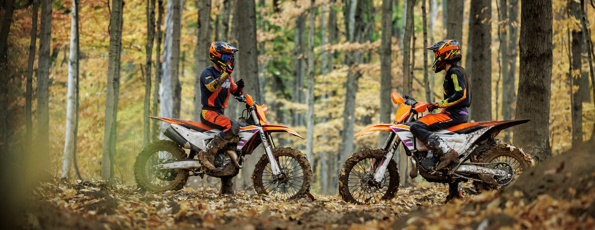 KTM Enduro Motorcycles in woodlands