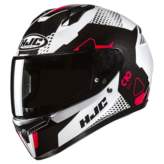 HJC C10 HELMET (White/Black/Red)