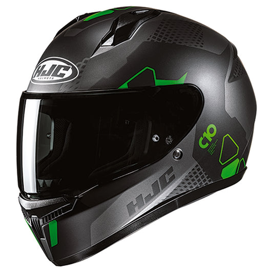 HJC C10 HELMET (Black/Green)
