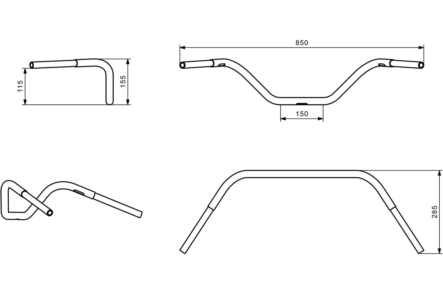 BEACH BAR handlebar - chromed