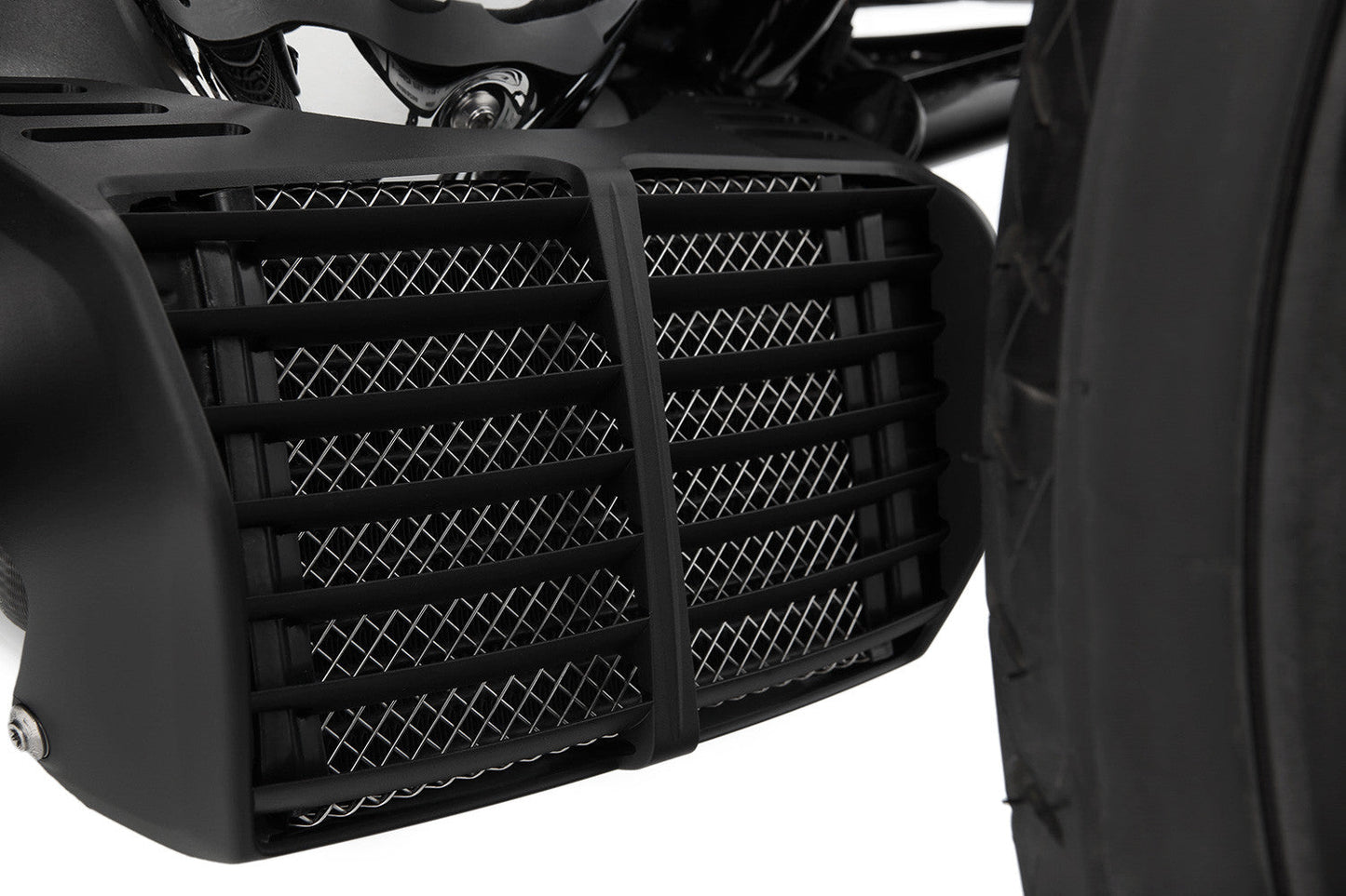 oil cooler protection grille - silver