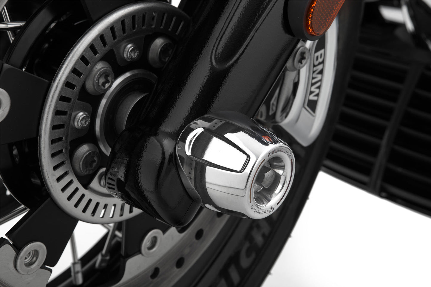 Sliders axle protection pads - chromed - front