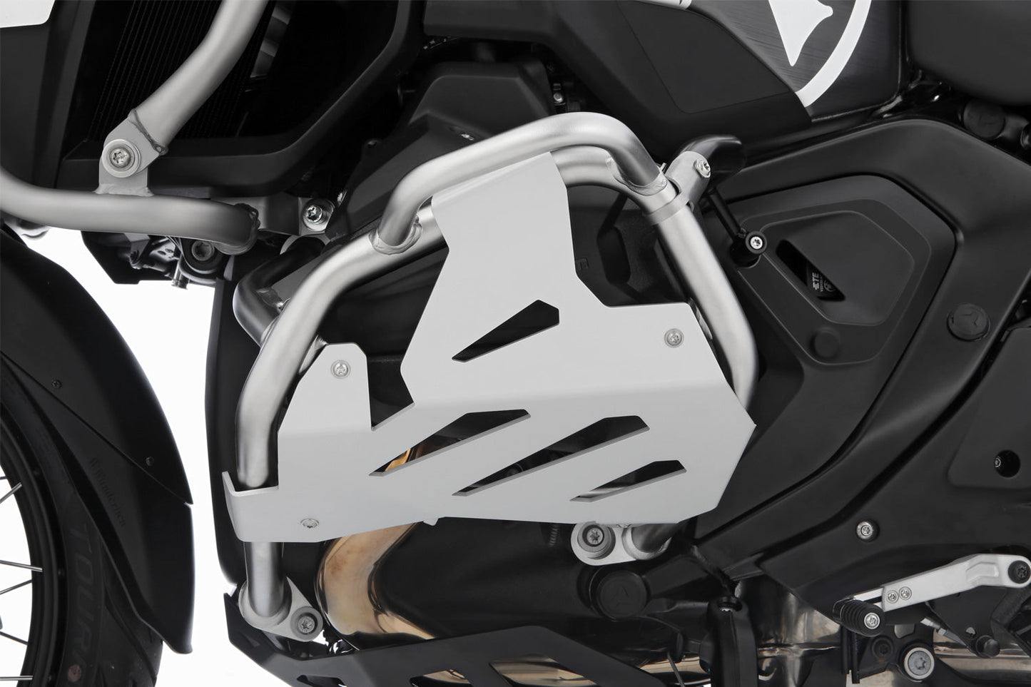 cylinder head protection for original engine protection bar - Set - silver