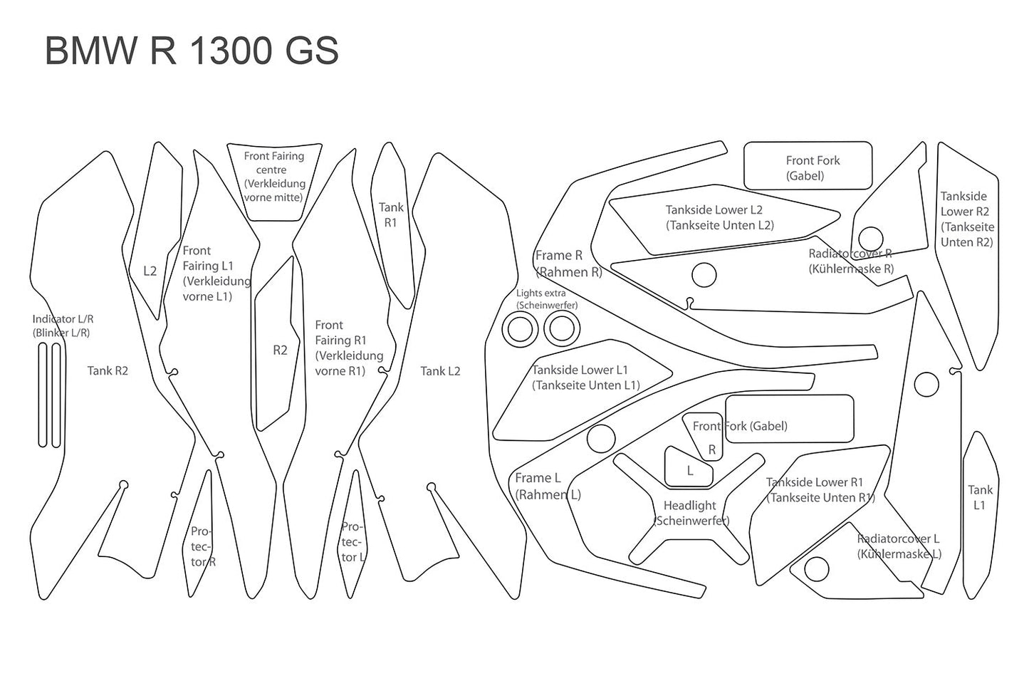 Complete paint protection set PremiumShield R 1300 GS - clear