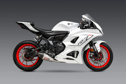 Yoshimura R7 22-25 / MT-07 17-25 Race AT2 Stainless Full Exhaust, w/ Stainless Muffler