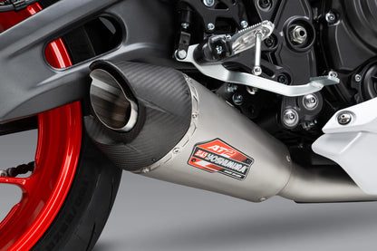 Yoshimura R7 22-25 / MT-07 17-25 Race AT2 Stainless Full Exhaust, w/ Stainless Muffler