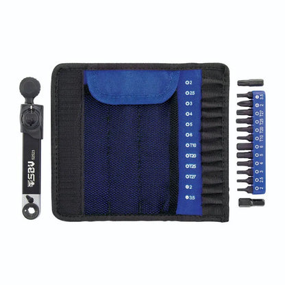 SBV TOOLS 1/4″ Bits Torque Ratchet set, 15 pcs