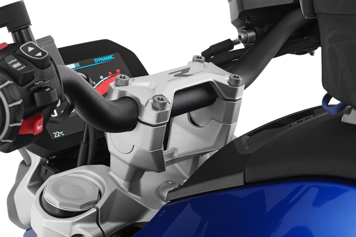ERGO Handlebar Riser R 1300 R for models without BMW sat nav - 25mm - silver