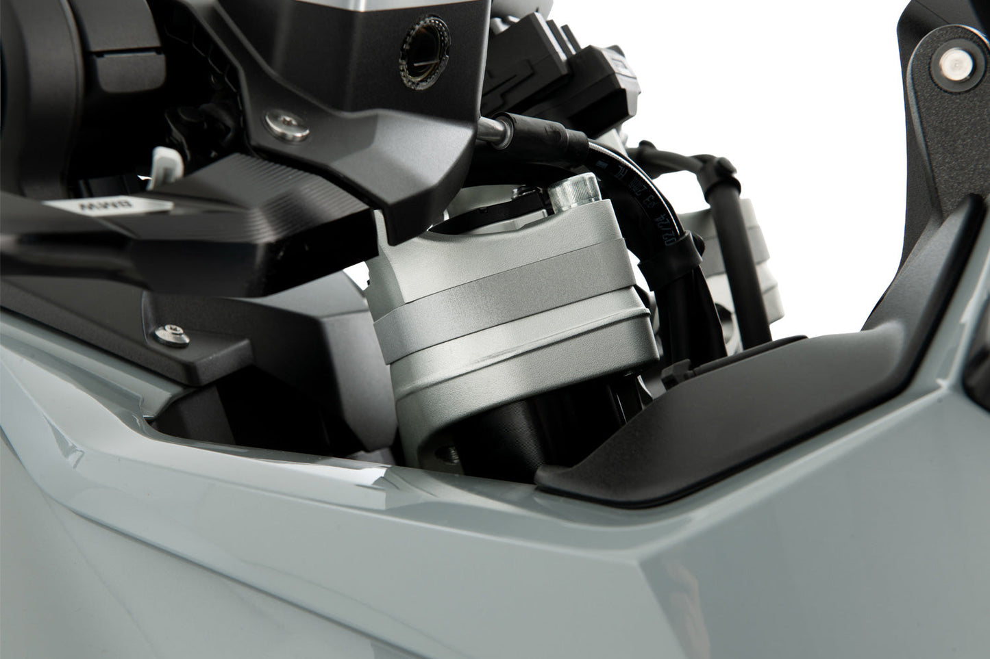 Handlebar Riser ERGO R 1300 RS with original BMW navigation system - 15mm - silver