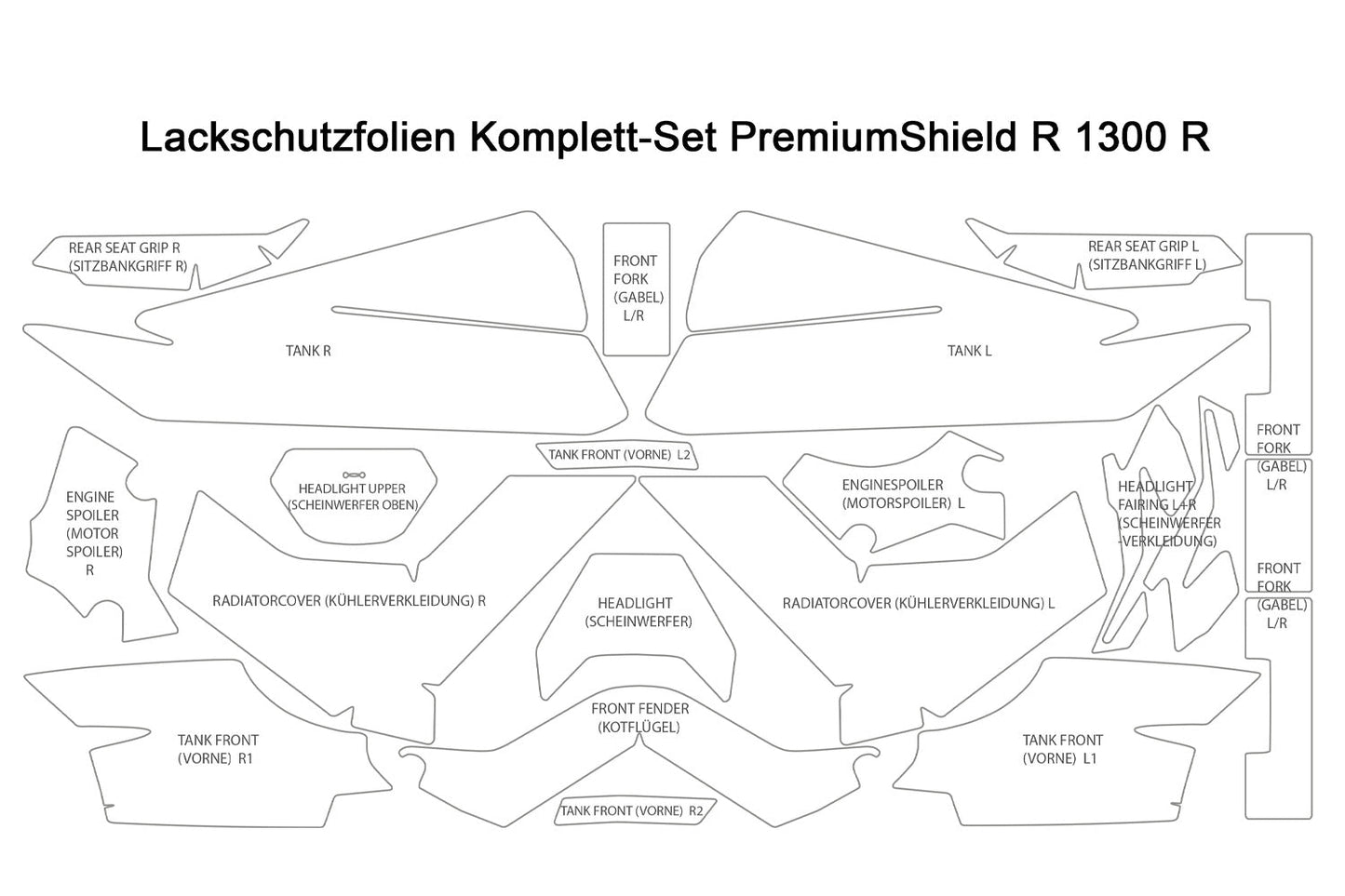 Complete paint protection set PremiumShield R 1300 R - clear
