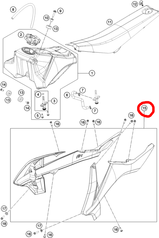 KTM spoiler set 65 SX 2023 46308054000ABC