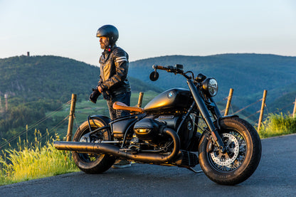 Front fender »RockBob« - Blackstorm Metallic -  white striped