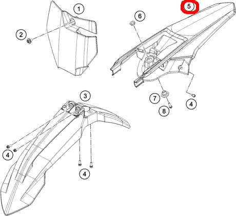KTM Rear fender 85SX 2020 47208013000ABA