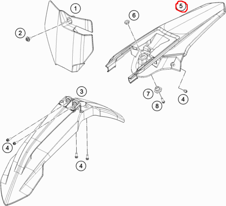 KTM Tail Top 85SX 47208013000ABB