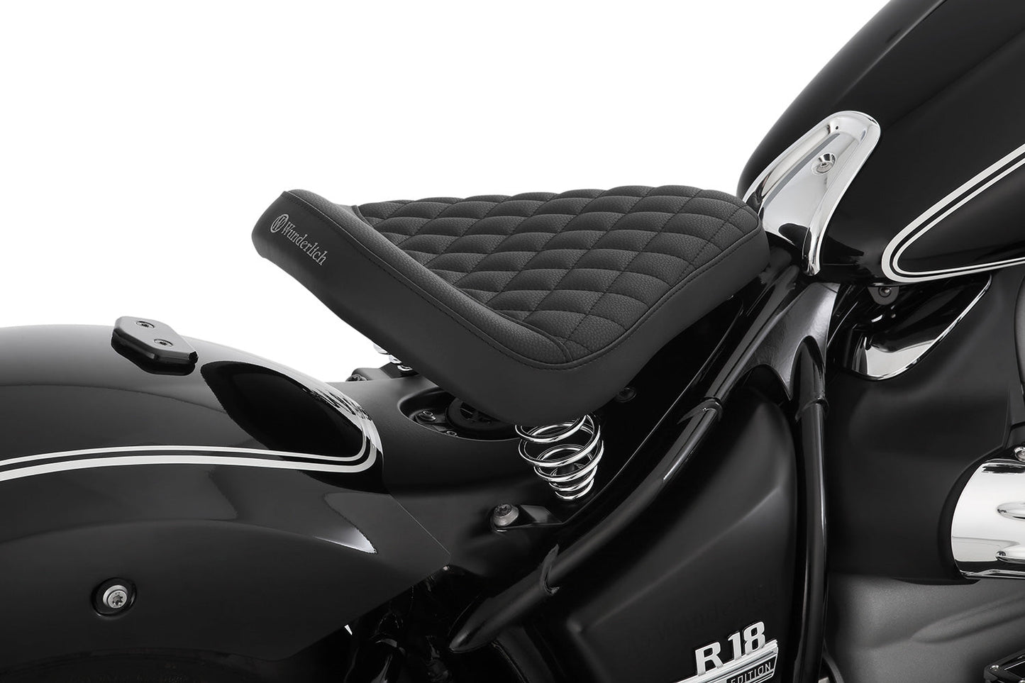 Swinging saddle RockBob for series rear end - black - Artificial leather