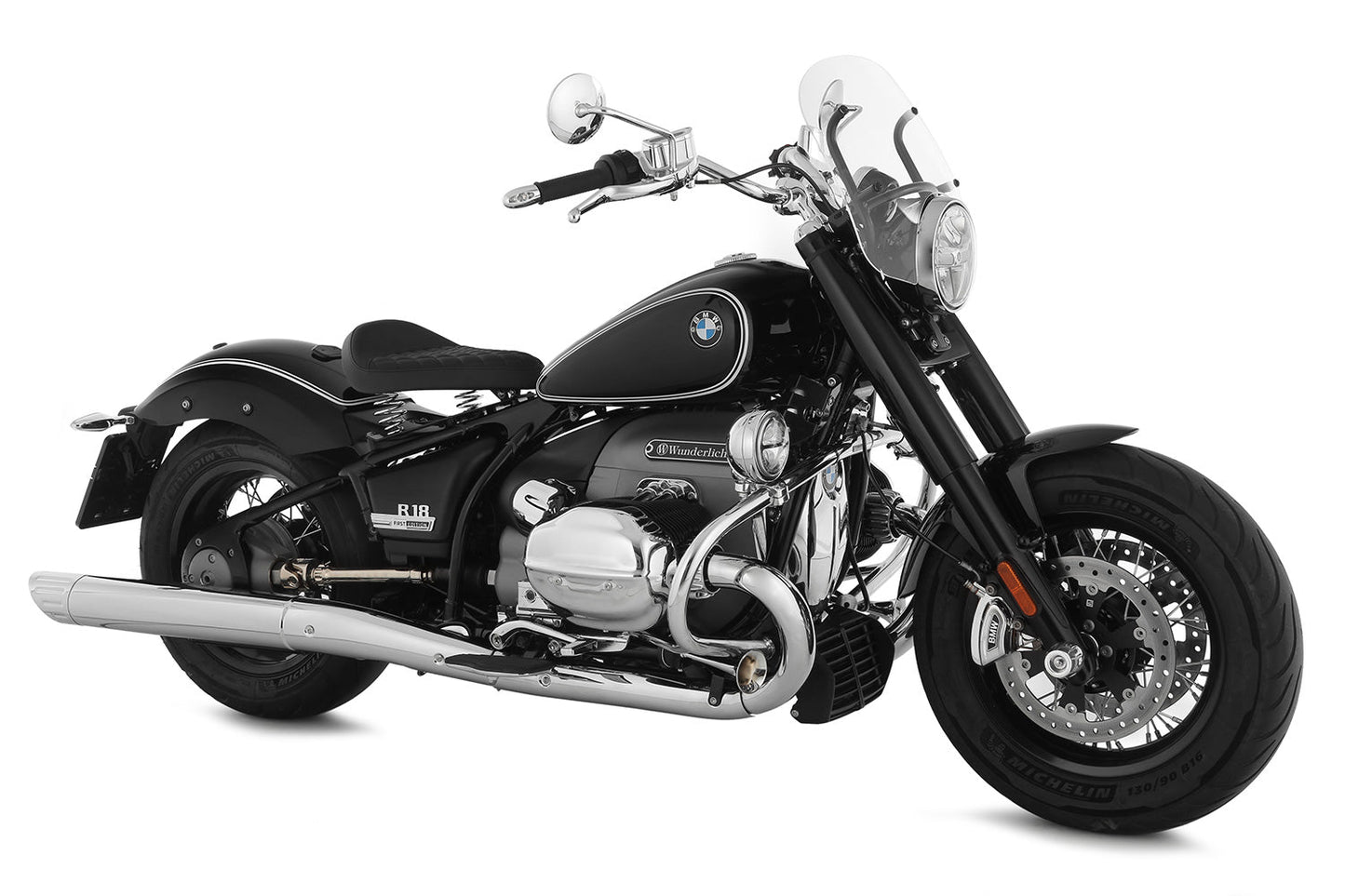 Swinging saddle RockBob for series rear end - black - Artificial leather