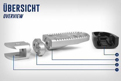 Vario footrest EVO1 (pair) - silver