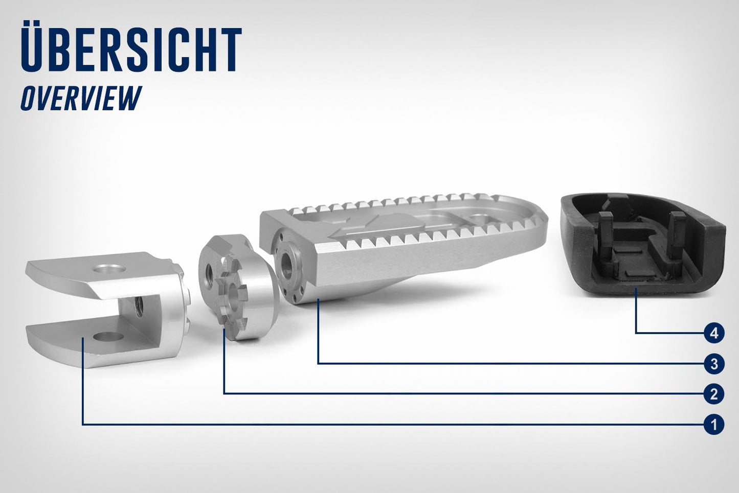 Vario footrest system Rider (pair) SILVER