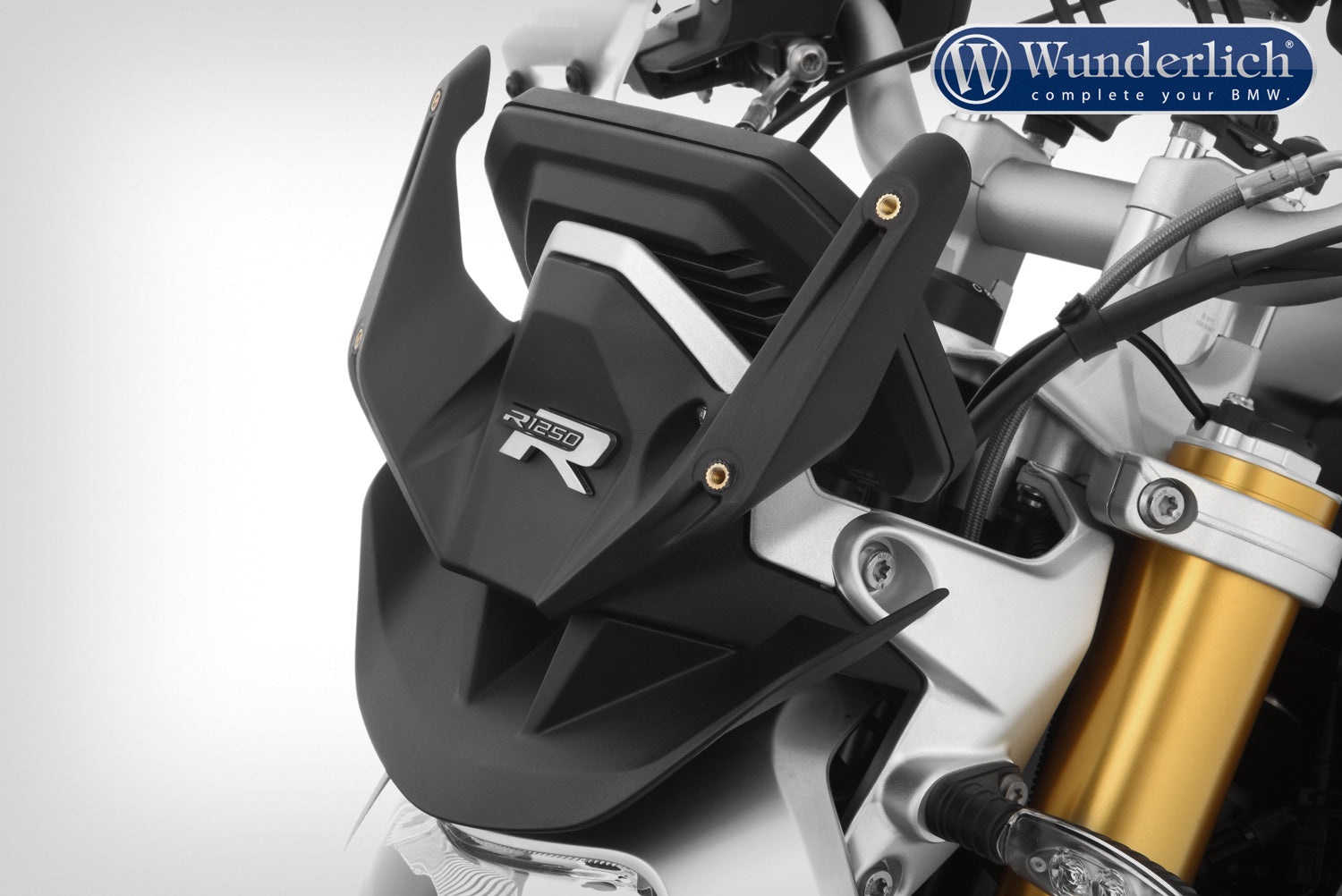 Mounting bracket for the “R-MARATHON” windshield for the BMW R 1250 R - black