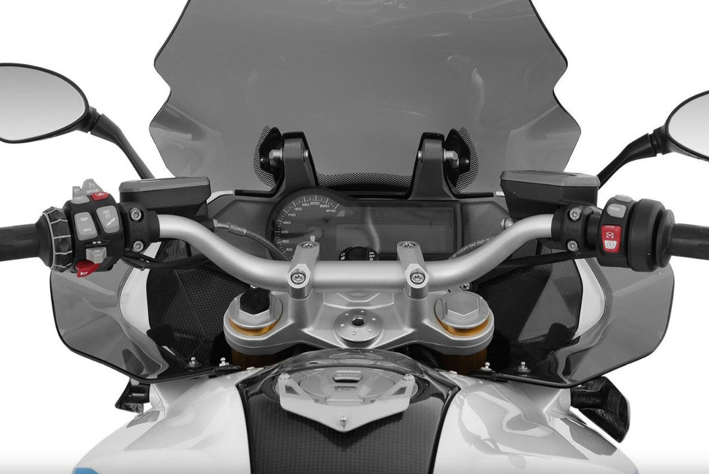 Tube-style handlebar - pre-drilled - silver