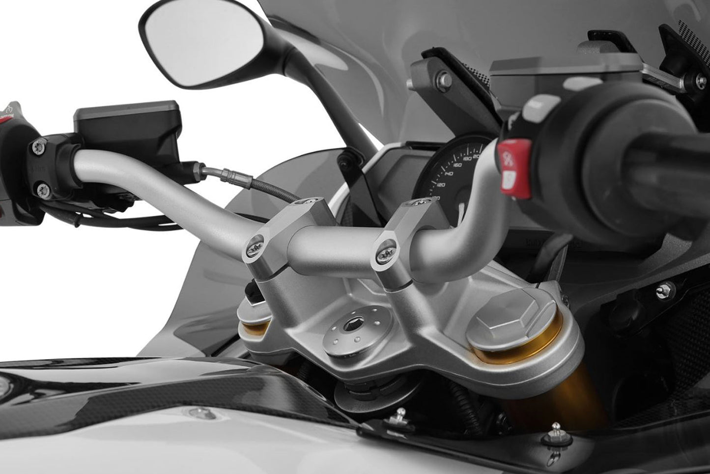 Tube-style handlebar - pre-drilled - silver