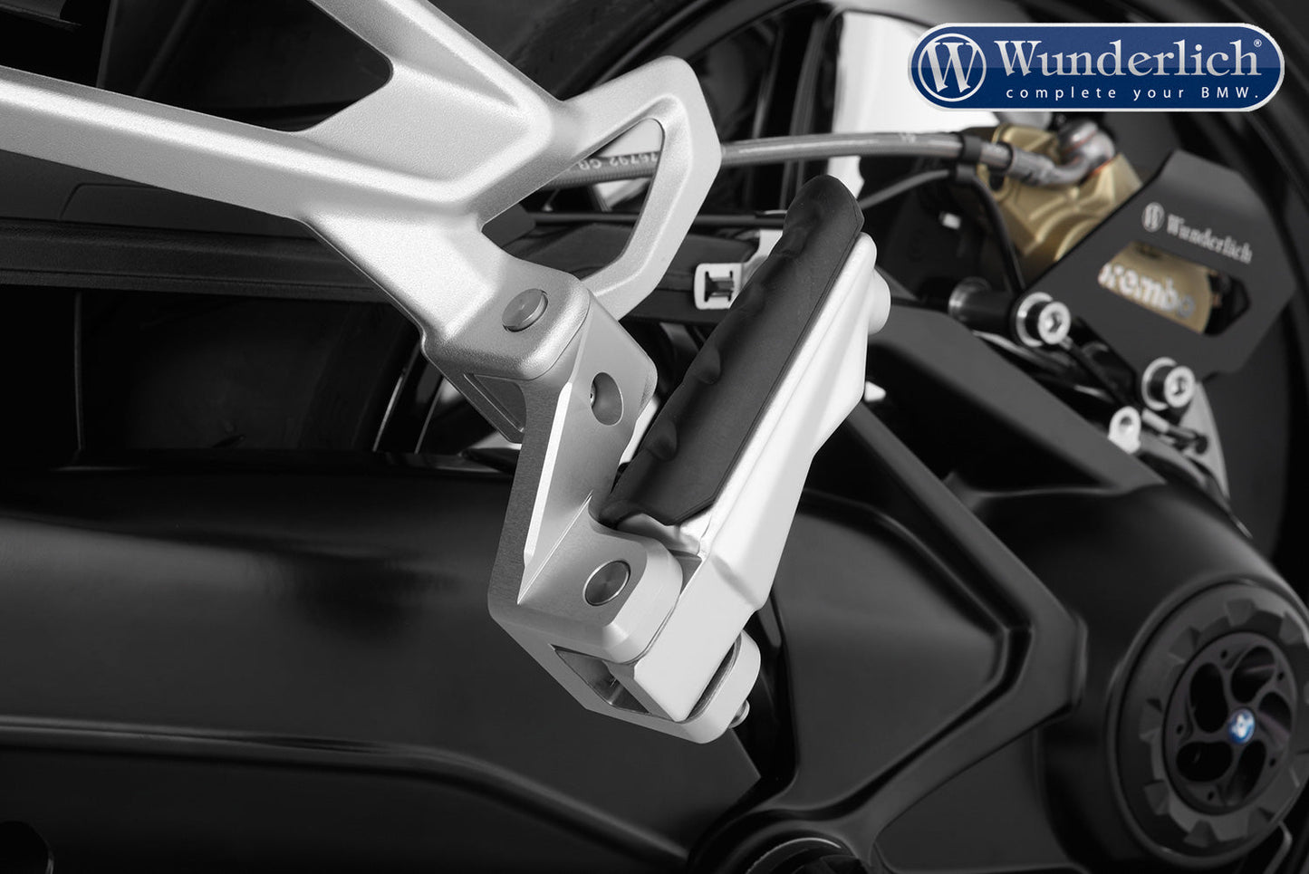 Passenger footrest lowering kit - silver