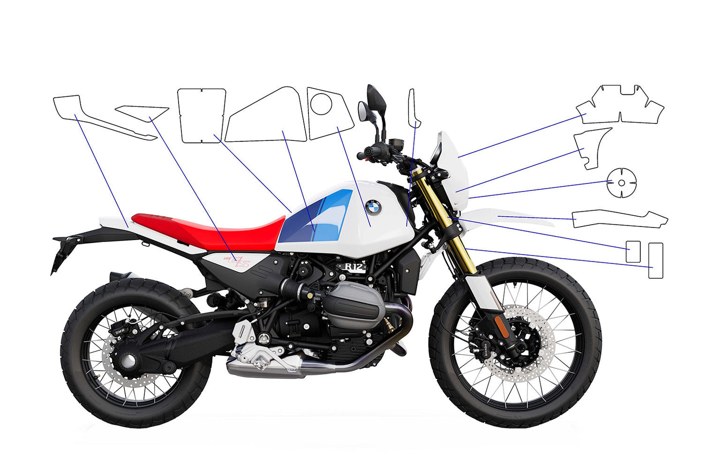 PremiumShield Paint Protection Film Complete Set – BMW R 12 G/S - clear