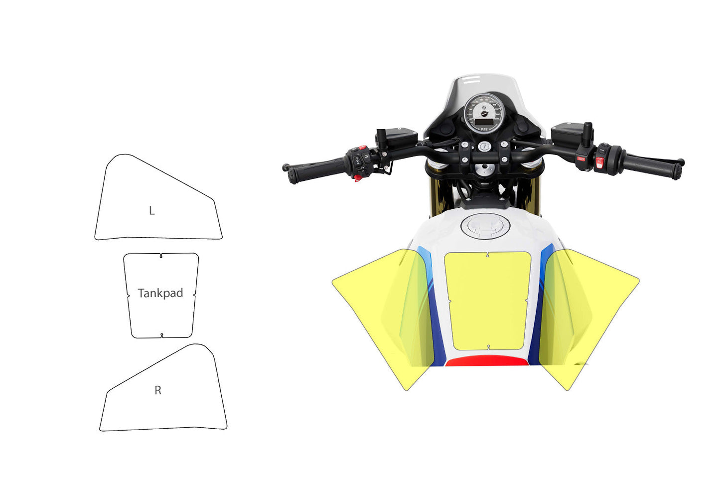 PremiumShield Paint Protection Film Tank Set – BMW R 12 G/S - clear