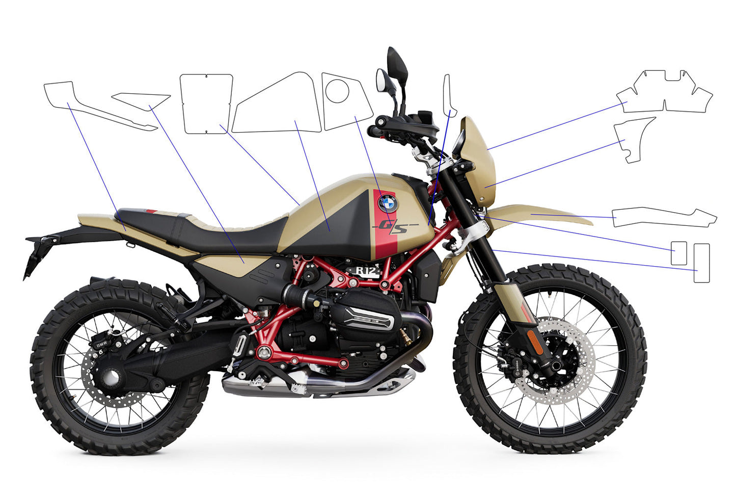 PremiumShield paint protection film BMW R 12 G/S complete set - Matte