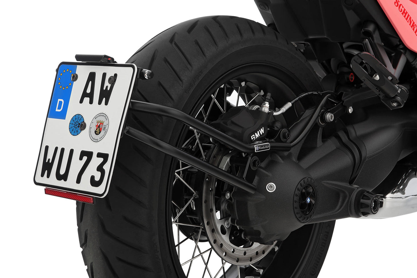 Swing arm number plate holder centered - black