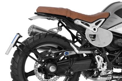 Swing arm number plate holder centered - black