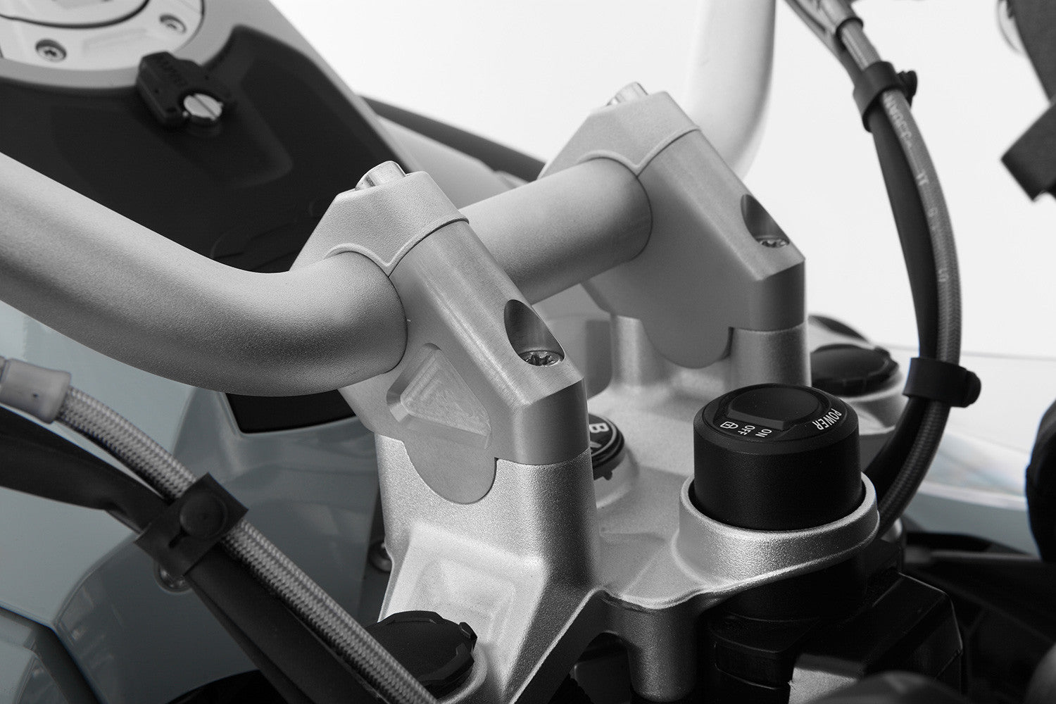 ERGO+ handlebar riser - 38mm - silver | Procycles Motorbike Shop
