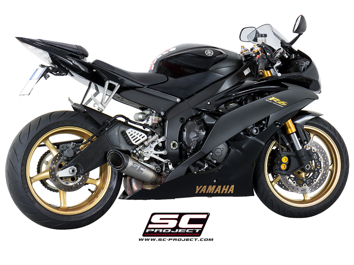 YAMAHA YZF R6 (2006 - 2016) S1 Muffler, Titanium, with Carbon fibre end cap, with Carbon fibre end cap