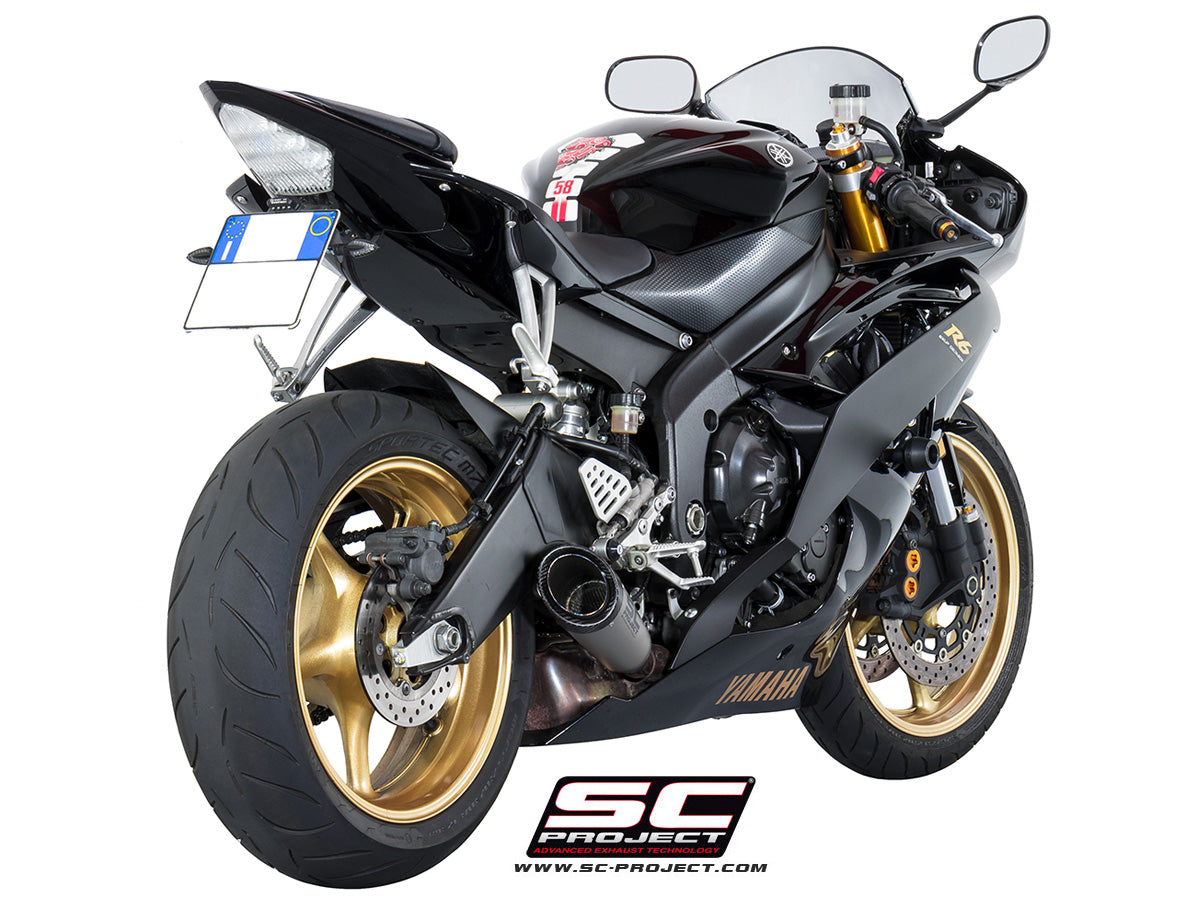 YAMAHA YZF R6 (2006 - 2016) S1 Muffler, Titanium, with Carbon fibre end cap, with Carbon fibre end cap