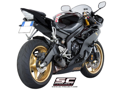 YAMAHA YZF R6 (2006 - 2016) S1 Muffler, Titanium, with Carbon fibre end cap, with Carbon fibre end cap