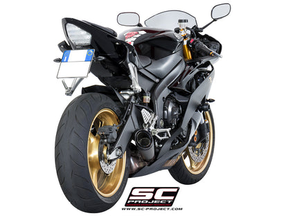 YAMAHA YZF R6 (2006 - 2016) S1 Muffler, Titanium, with Carbon fibre end cap, with Carbon fibre end cap