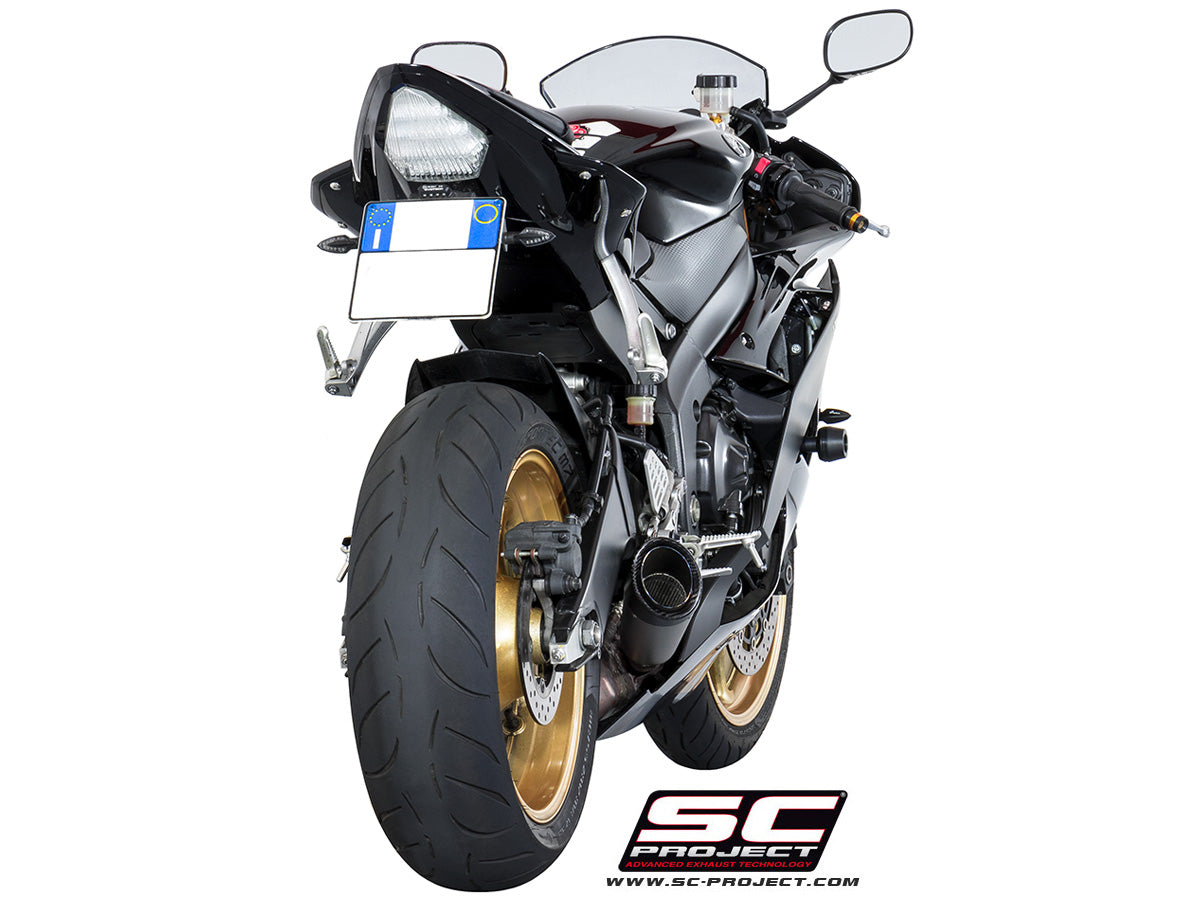 YAMAHA YZF R6 (2006 - 2016) S1 Muffler, Titanium, with Carbon fibre end cap, with Carbon fibre end cap