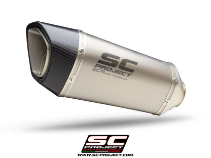 APRILIA RSV4 (2021 - 2024) - FACTORY SC1-R Muffler (250mm), carbon fiber end cap, with titanium exhaust valve