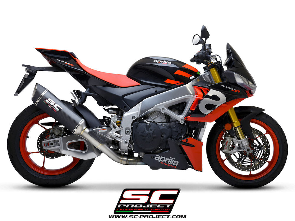 Aprilia TUONO V4 (2021-2024) - Factory SC1-R Muffler (350mm), with carbon fiber end cap