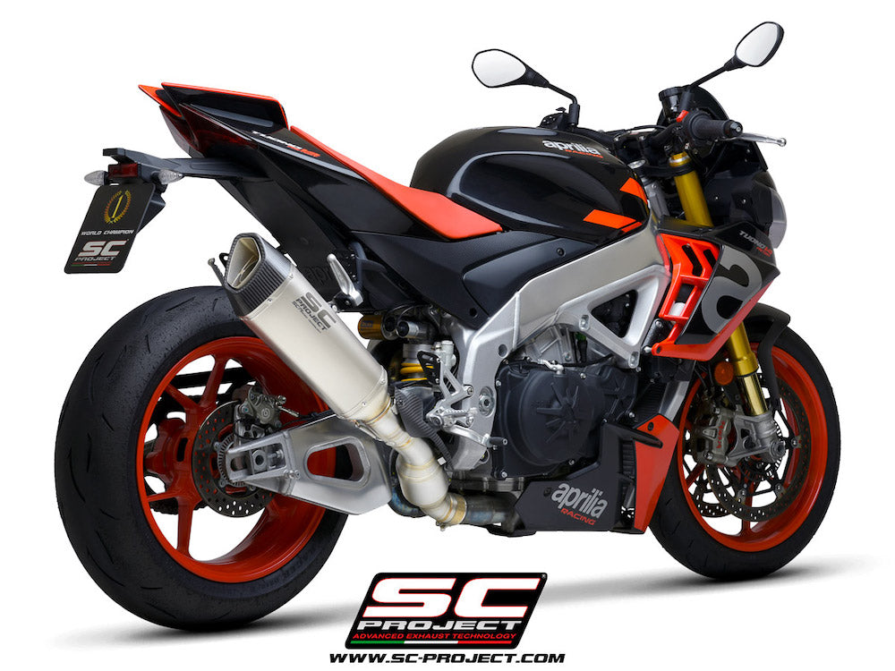 Aprilia TUONO V4 (2021-2024) - Factory SC1-R Muffler, carbon fiber end cap, with exhaust valve - Euro 5