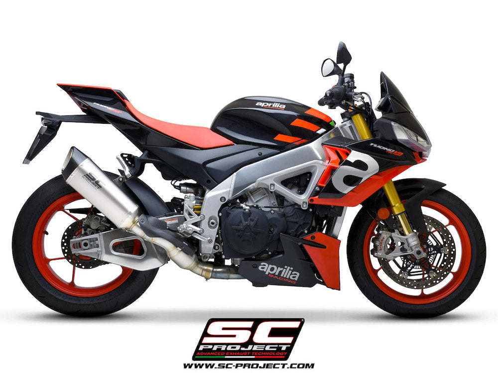Aprilia TUONO V4 (2021-2024) - Factory SC1-R Muffler, carbon fiber end cap, with exhaust valve - Euro 5