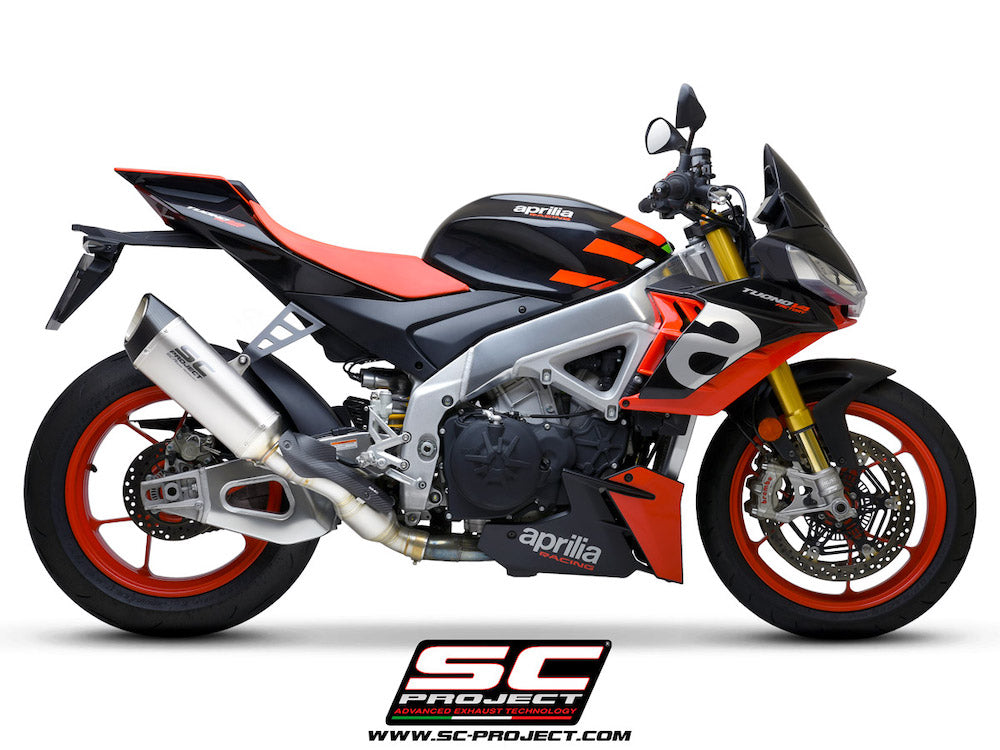 Aprilia TUONO V4 (2021-2024) - Factory SC1-R Muffler, carbon fiber end cap, with exhaust valve - Euro 5