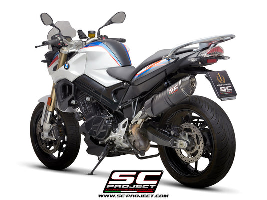 BMW F 800 R (2017 - 2020) Oval Muffler, Carbon fibre, with Carbon fibre end cap