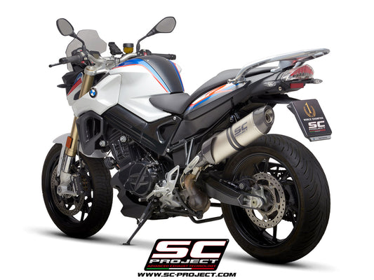 BMW F 800 R (2017 - 2020) Oval Muffler, Titanium, with Carbon fibre end cap