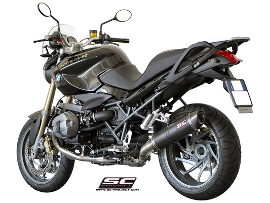 BMW R 1200 R (2011 - 2014) Oval Muffler, Carbon fibre, with carbon fibre end cap
