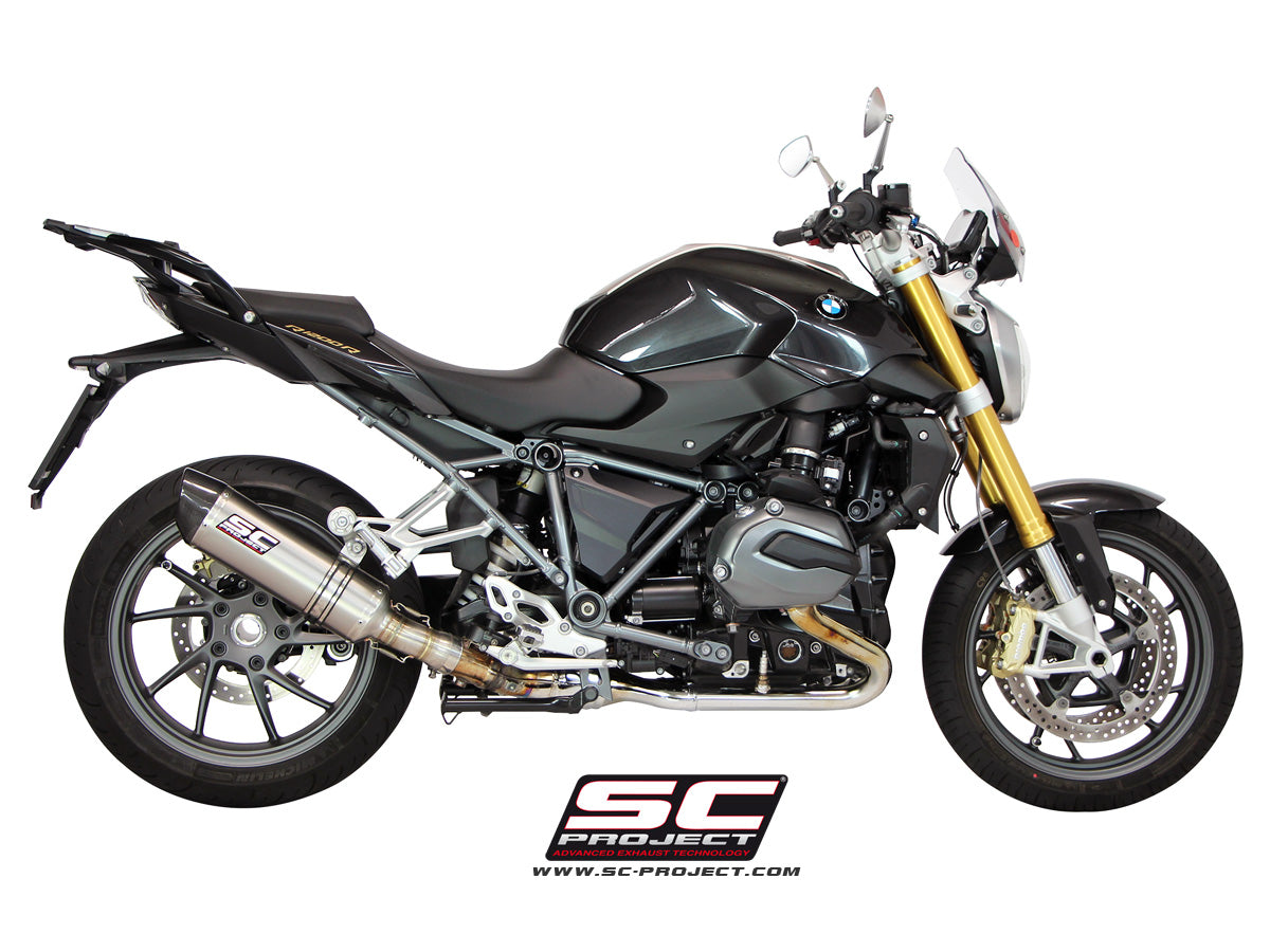 BMW R 1200 R (2015 - 2016) - RS Oval Muffler, Titanium, with Carbon fibre end cap