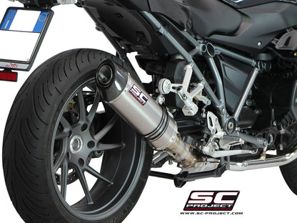 BMW R 1200 R (2015 - 2016) - RS Oval Muffler, Titanium, with Carbon fibre end cap