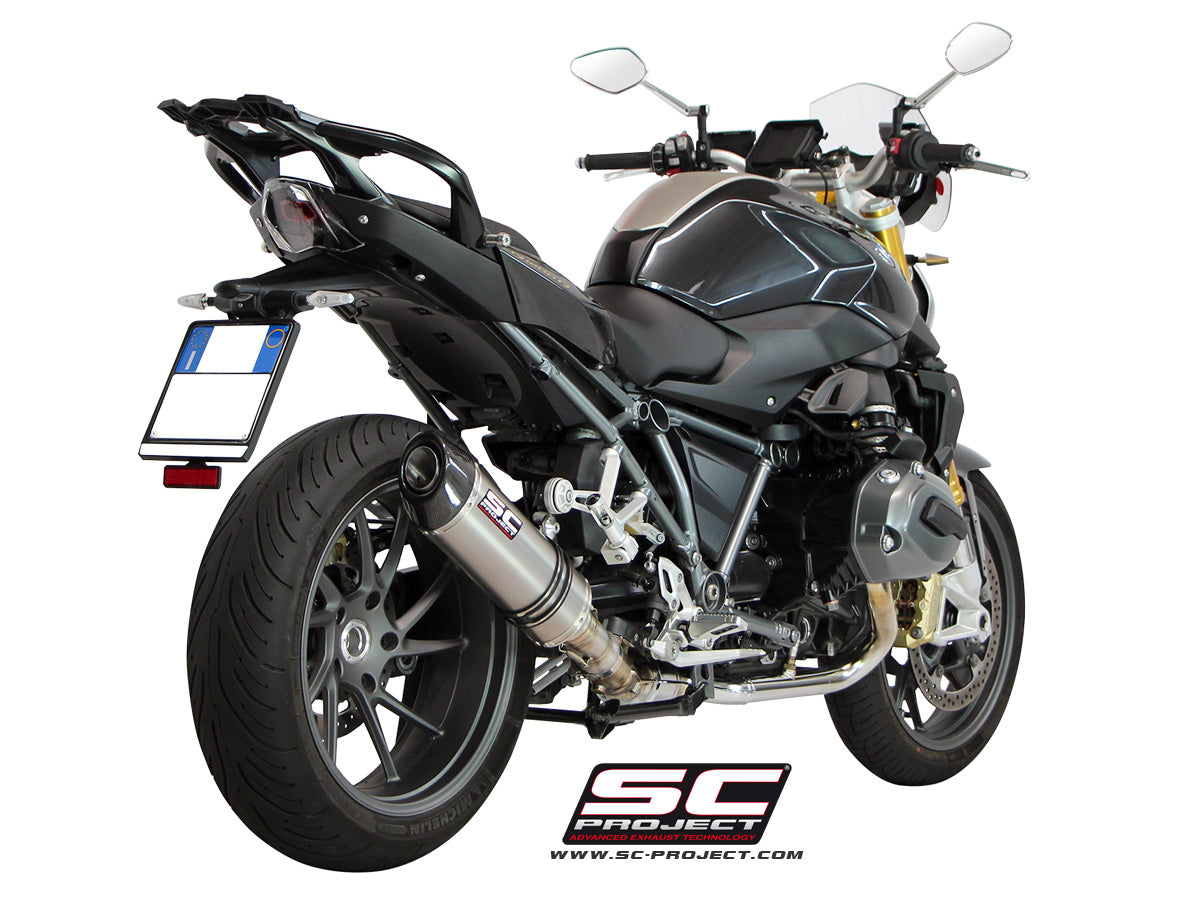 BMW R 1200 R (2015 - 2016) - RS Oval Muffler, Titanium, with Carbon fibre end cap